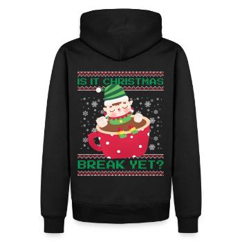 Is It Christmas Break Yet? Cocoa Imp Teacher - Men’s Premium Organic Hoodie - black - Back - Nico (187cm)