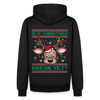 Is It Christmas Break Yet? Reindeer for teachers - Men’s Premium Organic Hoodie - black - Back - Nico (187cm)
