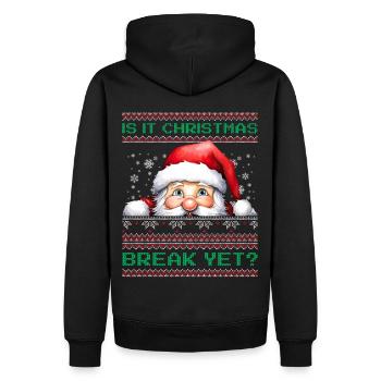 Is It Christmas Break Yet? Santa Claus Teacher - Men’s Premium Organic Hoodie - black - Back - Nico (187cm)