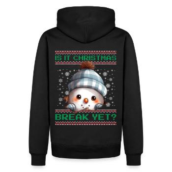 Is It Christmas Break Yet? Cute Snowman Teacher - Men’s Premium Organic Hoodie - black - Back - Nico (187cm)
