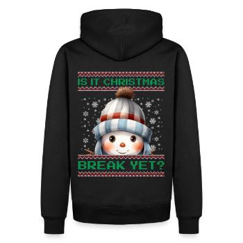 Is It Christmas Break Yet? Cute Snowman Teacher - Men’s Premium Organic Hoodie - black - Back - Nico (187cm)