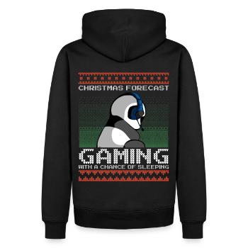 Drôle Noël Prévisions Jeux Panda Laid Noël - Sweat à capuche Premium bio Homme - noir - Dos - Nico (187cm)