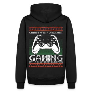Funny Christmas Forecast Gaming Controller Ugly - Männer Premium Bio Hoodie - Schwarz - Hinten - Nico (187cm)