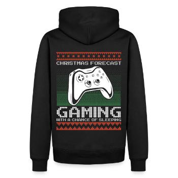 Funny Christmas Forecast Gaming Controller Ugly - Männer Premium Bio Hoodie - Schwarz - Hinten - Nico (187cm)