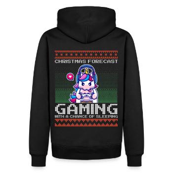 Funny Christmas Forecast Gaming Einhorn Ugly Xmas - Männer Premium Bio Hoodie - Schwarz - Hinten - Nico (187cm)