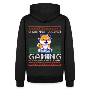 Funny Christmas Forecast Gaming Shiba Inu Ugly - Männer Premium Bio Hoodie - Schwarz - Hinten - Nico (187cm)