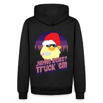 Truck the Bells - Ente mit Messer Duck with Knife - Sweat à capuche Premium bio Homme - noir - Dos - Nico (187cm)