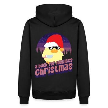 Buck pour Noël Ente mit Messer Duck avec couteau - Sweat à capuche Premium bio Homme - noir - Dos - Nico (187cm)
