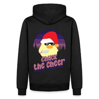 Chuck the Cheer - Ente mit Messer Duck with Knife - Sweat à capuche Premium bio Homme - noir - Dos - Nico (187cm)