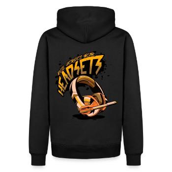 Les vrais héros portent des casques Funny Gamer Boys & Kids - Sweat à capuche Premium bio Homme - noir - Dos - Nico (187cm)