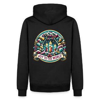 Joy to the World - Funny Holidays Funny Christmas - Männer Premium Bio Hoodie - Schwarz - Hinten - Nico (187cm)
