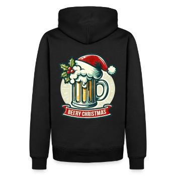 Beery Noël - Vacances Noël drôle en famille - Sweat à capuche Premium bio Homme - noir - Dos - Nico (187cm)