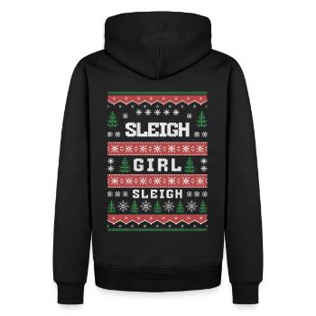 Sleigh Girl Sleigh Funny Ugly Christmas für Frauen - Männer Premium Bio Hoodie - Schwarz - Hinten - Nico (187cm)
