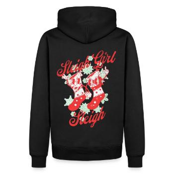 Sleigh Girl Sleigh Funny Ugly Christmas für Frauen - Männer Premium Bio Hoodie - Schwarz - Hinten - Nico (187cm)