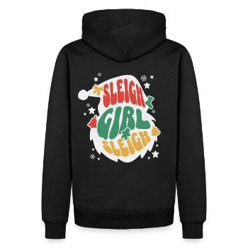 Sleigh Girl Sleigh Funny Ugly Christmas für Frauen - Männer Premium Bio Hoodie - Schwarz - Hinten - Nico (187cm)