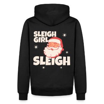 Sleigh Girl Sleigh Funny Ugly Christmas für Frauen - Männer Premium Bio Hoodie - Schwarz - Hinten - Nico (187cm)