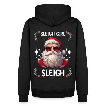 Sleigh Girl Sleigh Funny Ugly Christmas für Frauen - Männer Premium Bio Hoodie - Schwarz - Hinten - Nico (187cm)