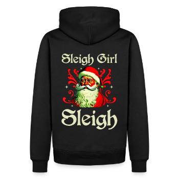 Sleigh Girl Sleigh Funny Ugly Christmas für Frauen - Männer Premium Bio Hoodie - Schwarz - Hinten - Nico (187cm)