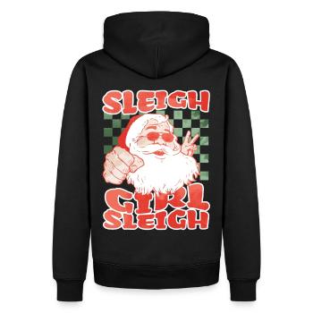 Sleigh Girl Sleigh Funny Ugly Christmas für Frauen - Männer Premium Bio Hoodie - Schwarz - Hinten - Nico (187cm)