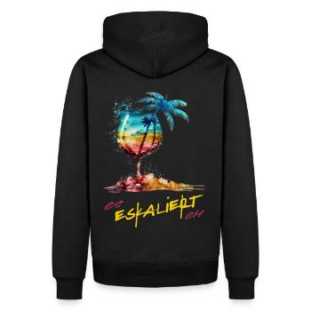 Costume de fête « It Escalates Anyway » pour une soirée entre filles - Sweat à capuche Premium bio Homme - noir - Dos - Nico (187cm)