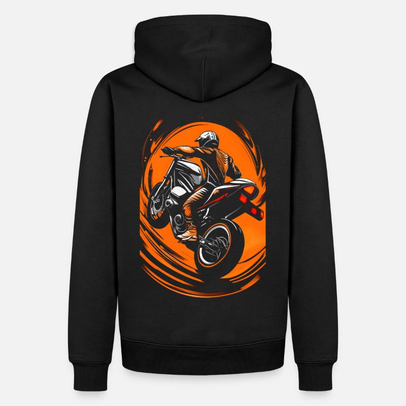 Biker Motorradfahrer - Männer Premium Bio Hoodie - Schwarz
