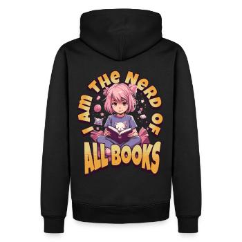 Book Nerd - Kawaii Anime Girl for Bookworms - Men’s Premium Organic Hoodie - black - Back - Nico (187cm)