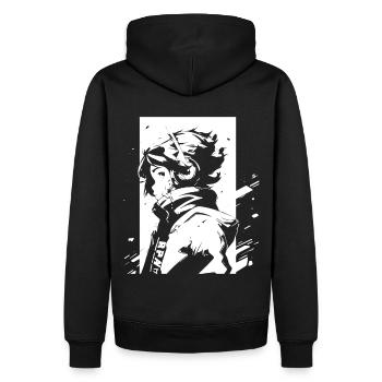 Le cool Cyberpunk Style Anime Boy Otaku de Shibuya - Sweat à capuche Premium bio Homme - noir - Dos - Nico (187cm)
