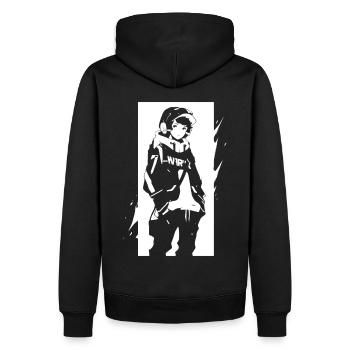 Le cool Cyberpunk Style Anime Boy Otaku de Shibuya - Sweat à capuche Premium bio Homme - noir - Dos - Nico (187cm)