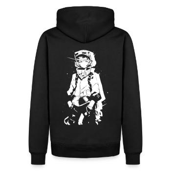 Le cool Cyberpunk Style Anime Boy Otaku de Shibuya - Sweat à capuche Premium bio Homme - noir - Dos - Nico (187cm)
