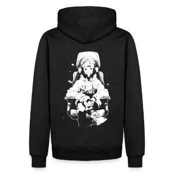 Le cool Cyberpunk Style Anime Boy Otaku de Shibuya - Sweat à capuche Premium bio Homme - noir - Dos - Nico (187cm)