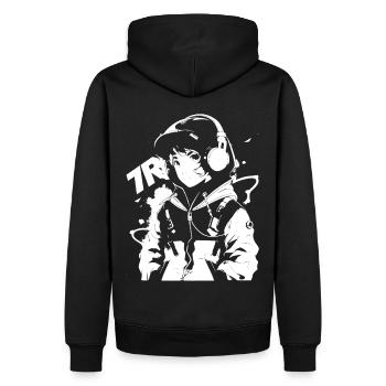 Le cool Cyberpunk Style Anime Boy Otaku de Shibuya - Sweat à capuche Premium bio Homme - noir - Dos - Nico (187cm)