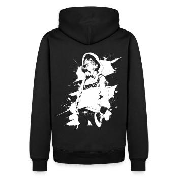 Le cool Cyberpunk Style Anime Boy Otaku de Shibuya - Sweat à capuche Premium bio Homme - noir - Dos - Nico (187cm)