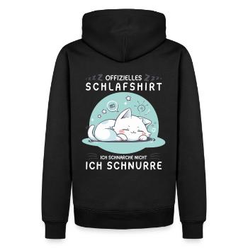 Offizielles Schlafshirt personalisiert mit Katze - Männer Premium Bio Hoodie - Schwarz - Hinten - Nico (187cm)