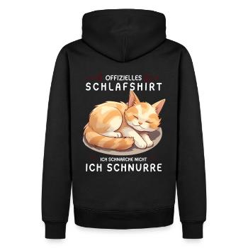 Offizielles Schlafshirt personalisiert mit Katze - Männer Premium Bio Hoodie - Schwarz - Hinten - Nico (187cm)