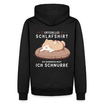 Offizielles Schlafshirt personalisiert mit Katze - Männer Premium Bio Hoodie - Schwarz - Hinten - Nico (187cm)