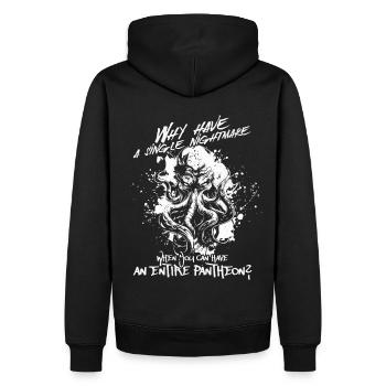 Pantheon - Cthulhu Kult Lovecraft Necronomicon - Männer Premium Bio Hoodie - Schwarz - Hinten - Nico (187cm)