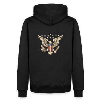 USA Unabhängigkeitstag Veteran Patriot Adler - Männer Premium Bio Hoodie - Schwarz - Hinten - Nico (187cm)
