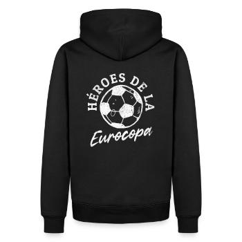 Spanien Champion 2024 Damen Herren Flagge España - Männer Premium Bio Hoodie - Schwarz - Hinten - Nico (187cm)