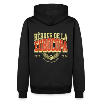 Championnat d’Espagne 2024 Femmes Hommes Drapeau Rouge - Sweat à capuche Premium bio Homme - noir - Dos - Nico (187cm)