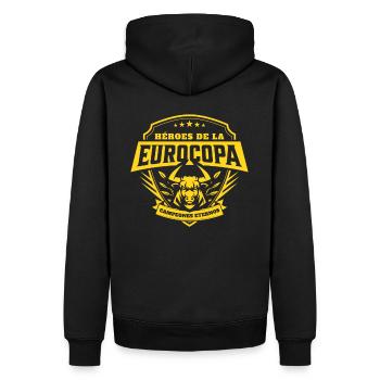 Championnat d’Espagne 2024 Drapeau rouge espagnol - Sweat à capuche Premium bio Homme - noir - Dos - Nico (187cm)