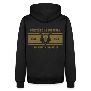 Championnat d’Espagne 2024 Femmes Hommes Rouge España - Sweat à capuche Premium bio Homme - noir - Dos - Nico (187cm)