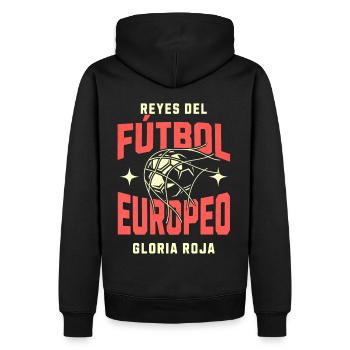 Championnat d’Espagne 2024 Femmes Hommes Drapeau Rouge - Sweat à capuche Premium bio Homme - noir - Dos - Nico (187cm)