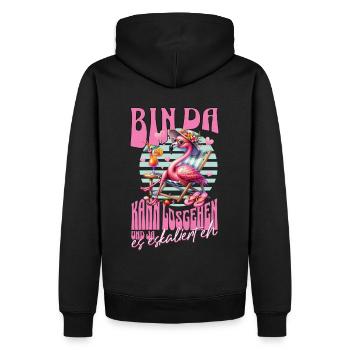 Flamingo 'I’m there can go' pour les célébrations - Sweat à capuche Premium bio Homme - noir - Dos - Nico (187cm)