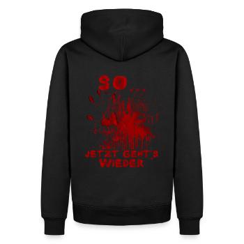 So, here we go again Funny Halloween Saying - Men’s Premium Organic Hoodie - black - Back - Nico (187cm)