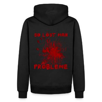 Comment résoudre les problèmes - Drôle de dicton d’Halloween - Sweat à capuche Premium bio Homme - noir - Dos - Nico (187cm)