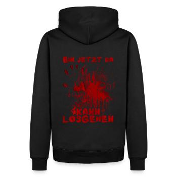 Je suis là maintenant, je peux commencer - Halloween Saying - Sweat à capuche Premium bio Homme - noir - Dos - Nico (187cm)
