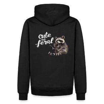 Drôle de buveur de café raton laveur - Mignon mais sauvage - Sweat à capuche Premium bio Homme - noir - Dos - Nico (187cm)