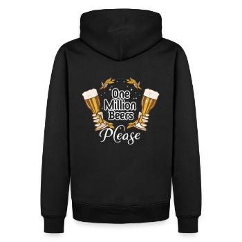Un million de bières s’il vous plaît - Alcool buveur de bière - Sweat à capuche Premium bio Homme - noir - Dos - Nico (187cm)
