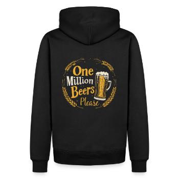 Eine Million Biere bitte - Witziger Bier Spruch - Männer Premium Bio Hoodie - Schwarz - Hinten - Nico (187cm)