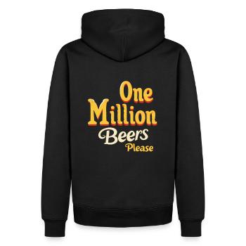 Un million de bières s’il vous plaît - Design drôle pour hommes - Sweat à capuche Premium bio Homme - noir - Dos - Nico (187cm)